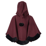 Cape gothique 'Hollow Man' avec capuche (rouge)