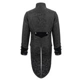 Bird Shaped Patchwork Black Zipper Up Gothic Men Jacket