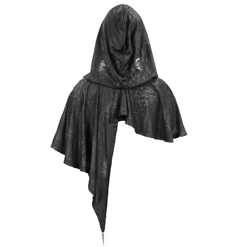 Ca021 Dark Thin Hooded Small Shawl