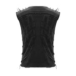 Summer Punk Rock Patchwork Unedged Distressed Men Vest