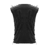 Summer Punk Rock Patchwork Unedged Distressed Men Vest