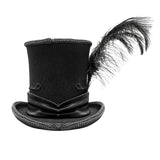 Gothic Gentleman Feather High Quality Spiked Woolen Top Hats