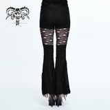 Designer Sexy Women Punk Broken Holes Slim Fit Flared Pants