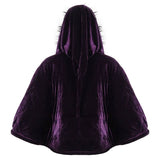 Cape gothique 'Sweet Oblivion' avec capuche doublée de fourrure (violet)