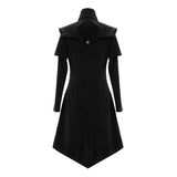 Hand Embroidered Cape Collar Black Velveteen Gothic Coat For Men