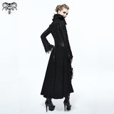 Black Floral Dark Pattern Embroidered Women Dress Coat