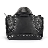 'Spungen' Punk Leather Black Rivets Purse