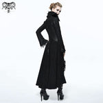 Black And Red Floral High Collar Embroidered Women Dress Coat