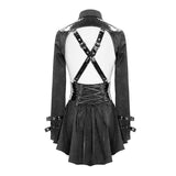 Sexy Women Hollow Out Design Fetish Leather Dress Shirts With Straps