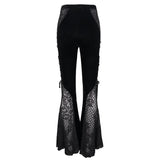 'Sparkle Witch' Side Laced Up Velvet Flared Gothic Pants