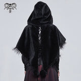 'Void' Gothic Plush Cloak Lined With Fur