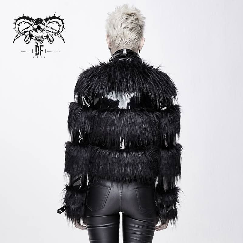 Devil Fashion New Style Punk Fur Short Cotton Jacket For Women