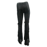 Summer Daily Wearing Paisley Dark Fringe Sexy Women Ninth Bell Bottoms Pants