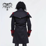 Punk Black And Red Chain Shape Ribbons Game Men Long Coat