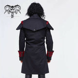 Punk Black And Red Chain Shape Ribbons Game Men Long Coat