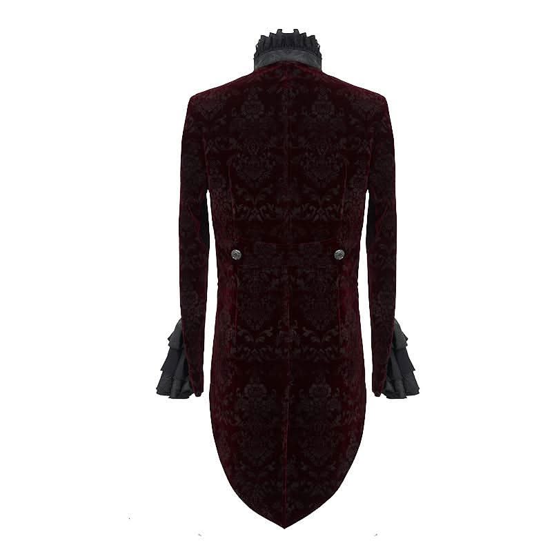 Lotus Leaf Corsage False Two Piece Men Gothic Swallow Tailed Coats
