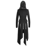 Women Winter Fur Slim Punk Fleece Hooded Long Coat With Loops