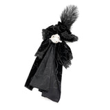 Gothic Unisex Delicate Brooches And Feather Velveteen Bow Tie