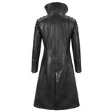 Trench-coat en simili cuir punk 'Villain Blues' (Noir)