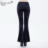 Negative Nancy' Gothic Velvet Flared Pants With Lace