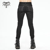 Pt137 Punk Glued Fake Two Pieces Men Trousers