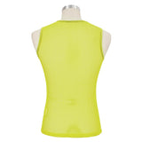 'Caution' Punk Mesh Tank Top (Yellow Ledbetter)