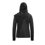 Devil Fashion Designer Asymmetric Tatters Worn Out Hooded Winter Shirts