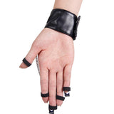 Devil Fashion Ghost Claw Metal Skull Leather Women Glove With Chains