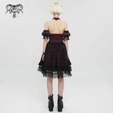 'Snowblood' Punk Cheongsam Collar Plaid Dress