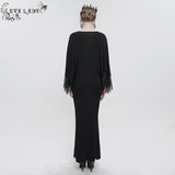 'Eldritch Terrors' Gothic Bat Sleeves Fishtail Dress