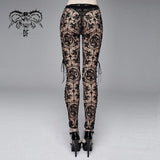 Gothic Brown Queen Patterned Printed Sexy Ladies See Through Leggings