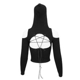 'Grimorium' Punk Cutout Pentagram Knitted Sweater