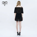 Mini-robe gothique imprimée 'Vampiric Presence'