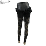 Playboy Bunny Asymmetrical Booty Rose Layered Lace Leggings