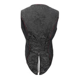 Dark Fringe Chinese Frog Buttons Contrast Color Gothic Men Short Waistcoats