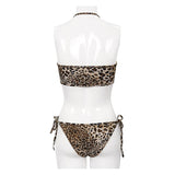 Sst017 Leopard Printed Swimsuit Set