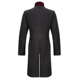 Ct173 Gothic Black And Red Bloody Embroidered Men Coat