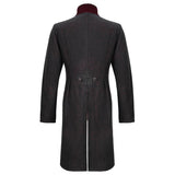 Ct173 Gothic Black And Red Bloody Embroidered Men Coat