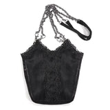 Mystic Misfit' Gothic Shoulder Bag With Chain (Black)