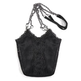 'Mystic Misfit' Gothic Shoulder Bag With Chain (Black)