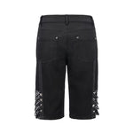 Pt140 Punk Rough Rope Mesh Spliced Men Fifth Trousers