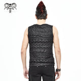 Tt163 Punk Sleeveless T Shirt With Chain