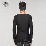 T-shirt à ourlet asymétrique en maille punk 'Moshpit'