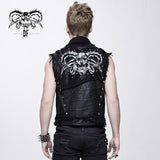 Devil Fashion Punk Heavy Metal Hand Painted Faded Effect Men Printing Waistcoats