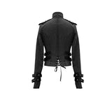 Five Pointed Star Spiked Zipper Up Punk Mesh Women Coat With Loops