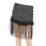 Fringed Lace Jacquard Sexy Ladies Summer Pleated Short Skirts