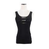 Summer Punk Daily Life Simple Style Broken Holes Women Cotton Vest