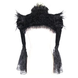 Lace Horn Sleeve Velveteen Feather Gothic Sexy Women Shawl