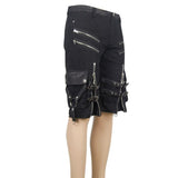 Punk Rock Adjustable Zippered Summer Men Shorts With Loops