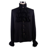 Gothic Chiffon Men Classic Black Shirt